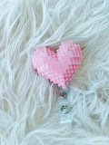 Pink Pixel Heart Pop socket,Keychain, Badge Reel