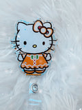 Hello Kitty Badge Reel Winter Ginger