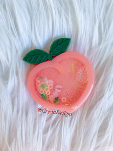 Peach Shaker Keychain, Popsocket, Badge Reel